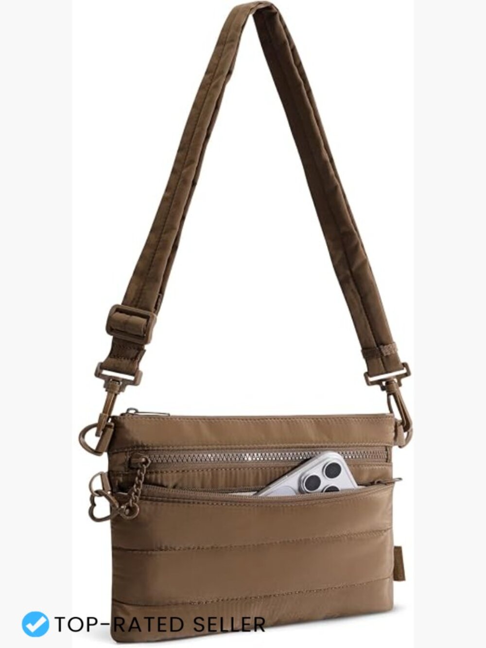 Quilted Puffer Crossbody Bag Lightweight Nylon RFID Travel Purse Adjustable